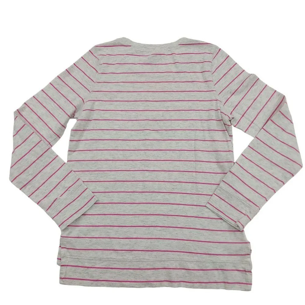OshKosh B'gosh Girls Tee 10/12 Long Sleeve Striped 100% Cotton